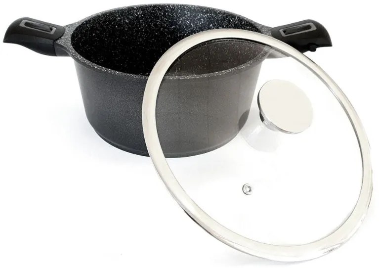 Тенджера с махащи се дръжки ZEPHYR ZP 4318, Мраморно покритие, Индукция - 24x12.5 cm / 4.3 L