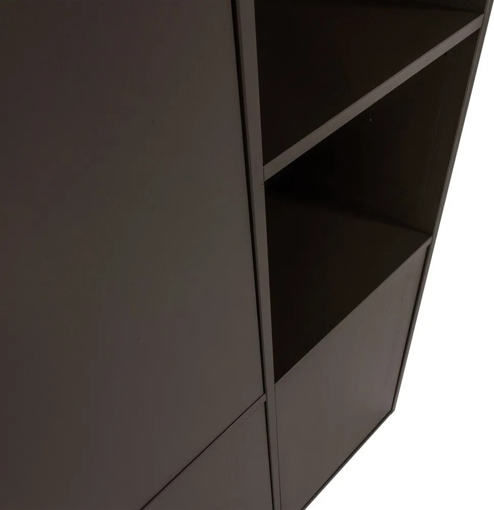 Тъмнокафяв модулен шкаф от масивен бор 108x215 cm Meggy – WOOOD