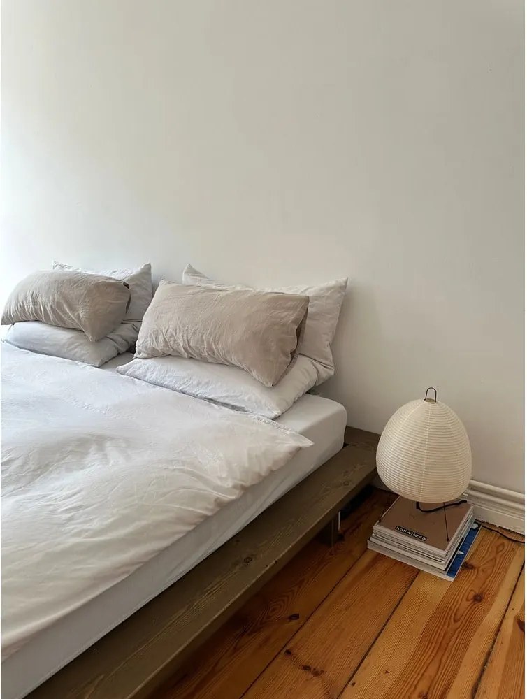 Кафяво двойно легло от борова дървесина с решетка 180x200 cm Japan - Karup Design