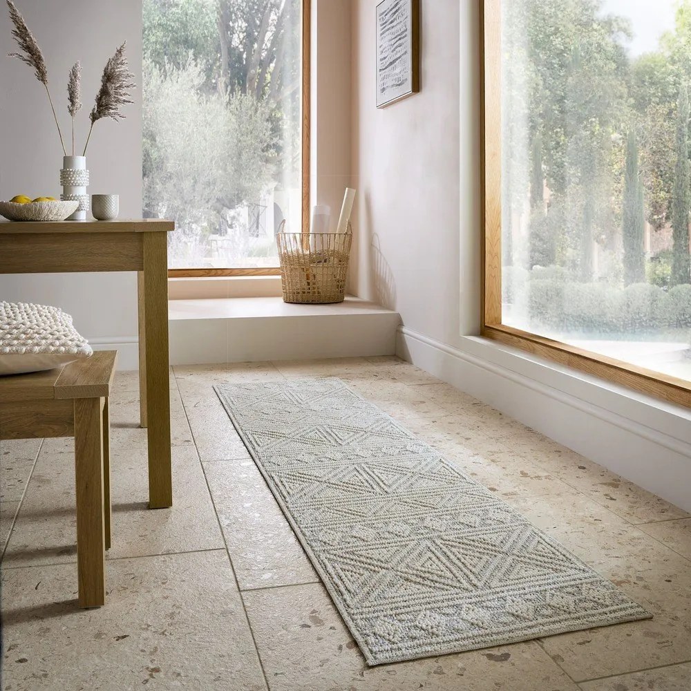 Сива/бежова пътека подходяща за пране 58x230 cm Lucia – Flair Rugs