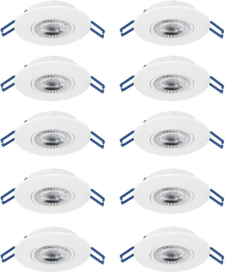 Eglo 300187 - Комплект от 10 вградени LED осветителни тела GEDREZ LED/4,9W/230V, Ø 9 см, бели