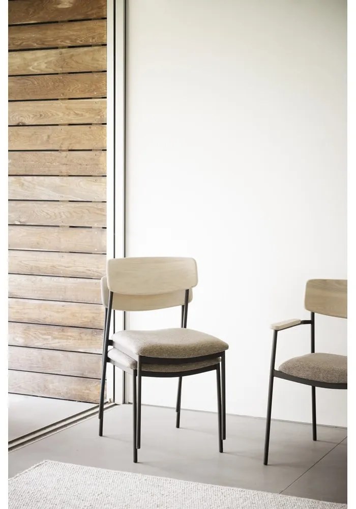 Трапезни столове в бежов и естествен цвят в комплект от 2 бр. Maymont – Rowico