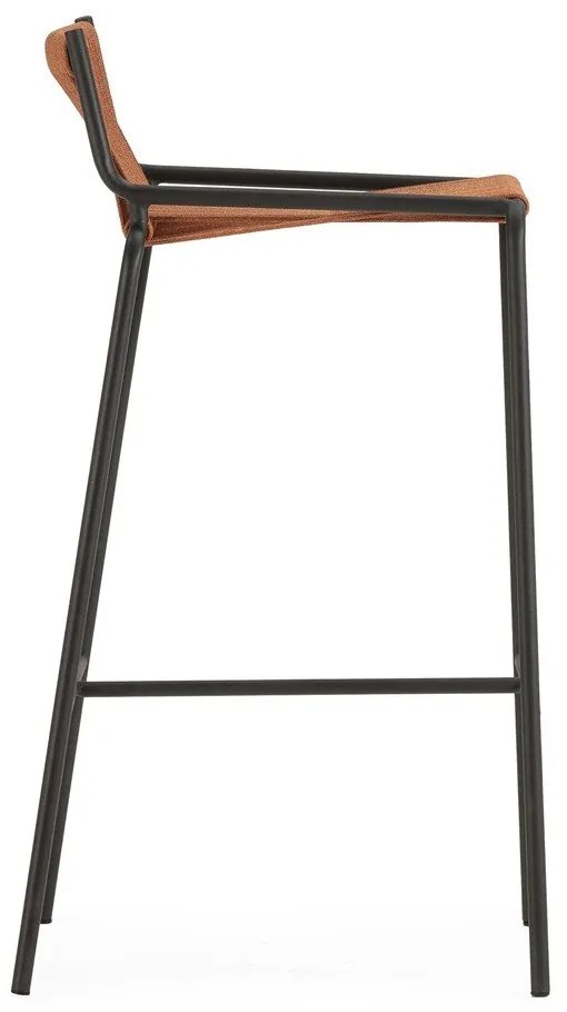 Теракотен метален бар стол (височина на седалката 65 cm) Emily – Marckeric