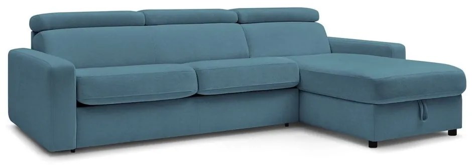 Син разтегателен ъглов диван (променлив) Monaco – Bobochic Paris