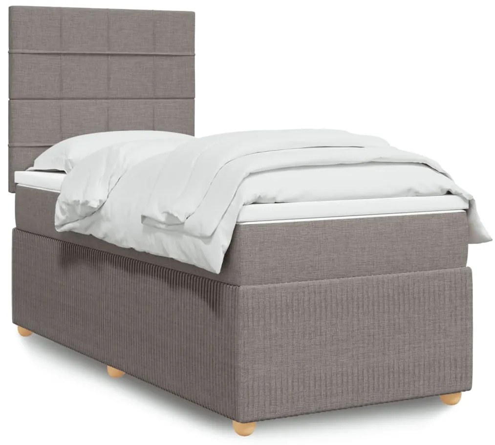 3294271 vidaXL Боксспринг легло с матрак, таупе, 100x200 см, плат