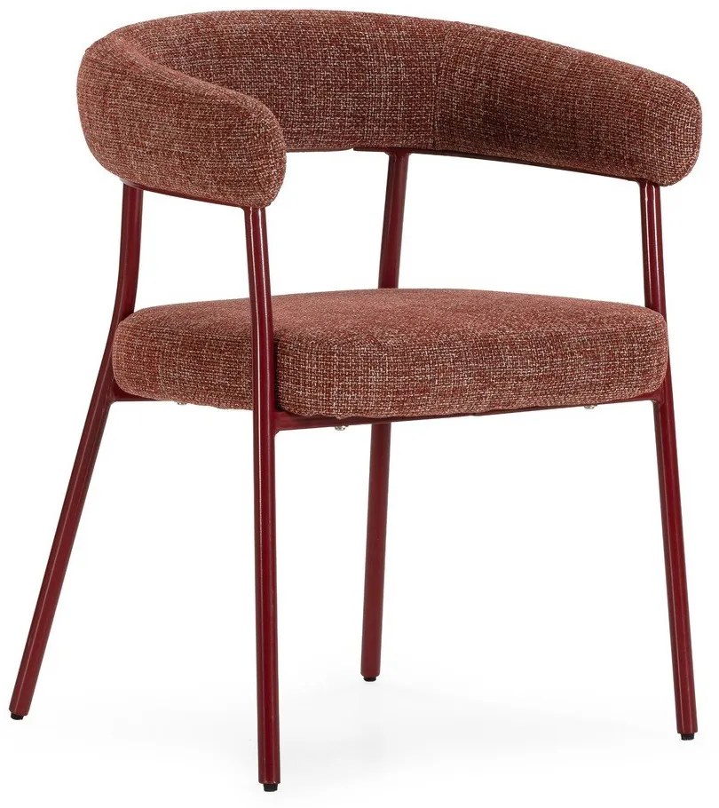 Теракотени тапицирани трапезни столове в комплект с подлакътници 2 бр. Yuri – MOME