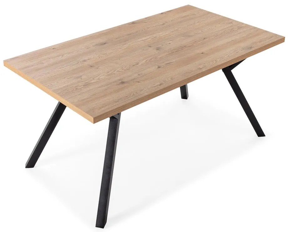 Трапезна маса с дъбова дървена плоскост в естествен цвят 90x160 cm Marion – Marckeric