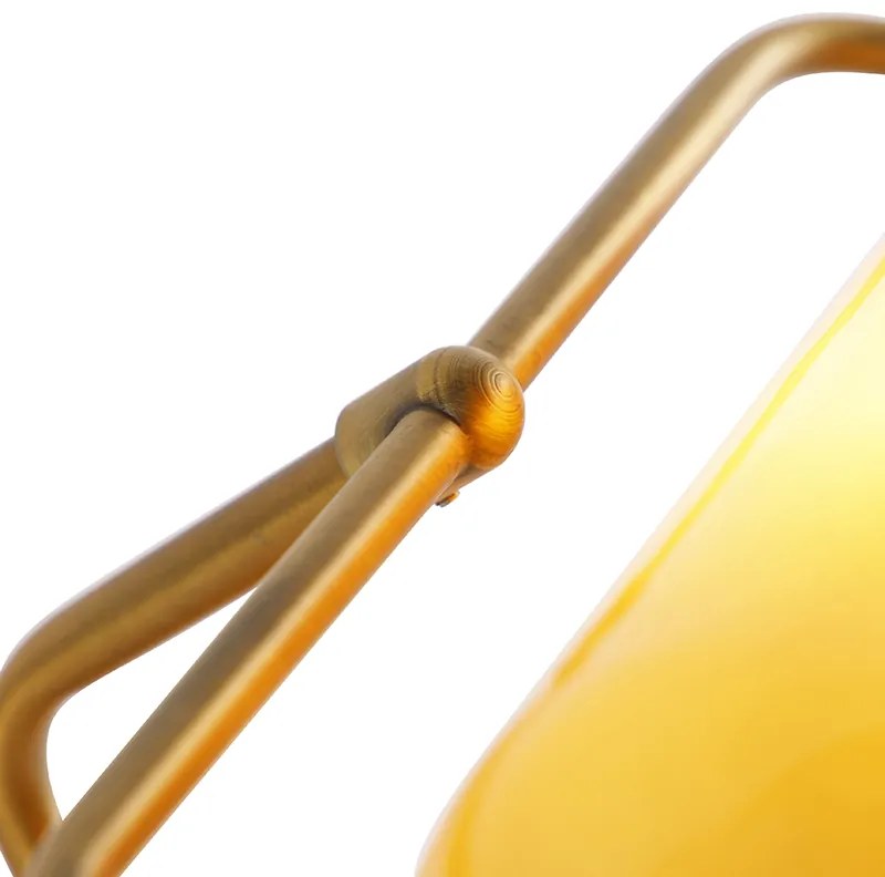 Смарт настолна лампа Banker бронз с кехлибарено стъкло, включва WiFi A60