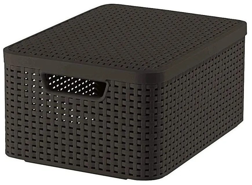 Тъмнокафява пластмасова кутия за съхранение с капак 29x39x19 cm Style – Curver