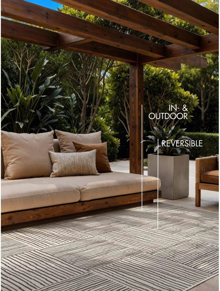 Черен/кремав килим за открито и закрито 160x230 cm Haringey Nightingale – Ted Baker