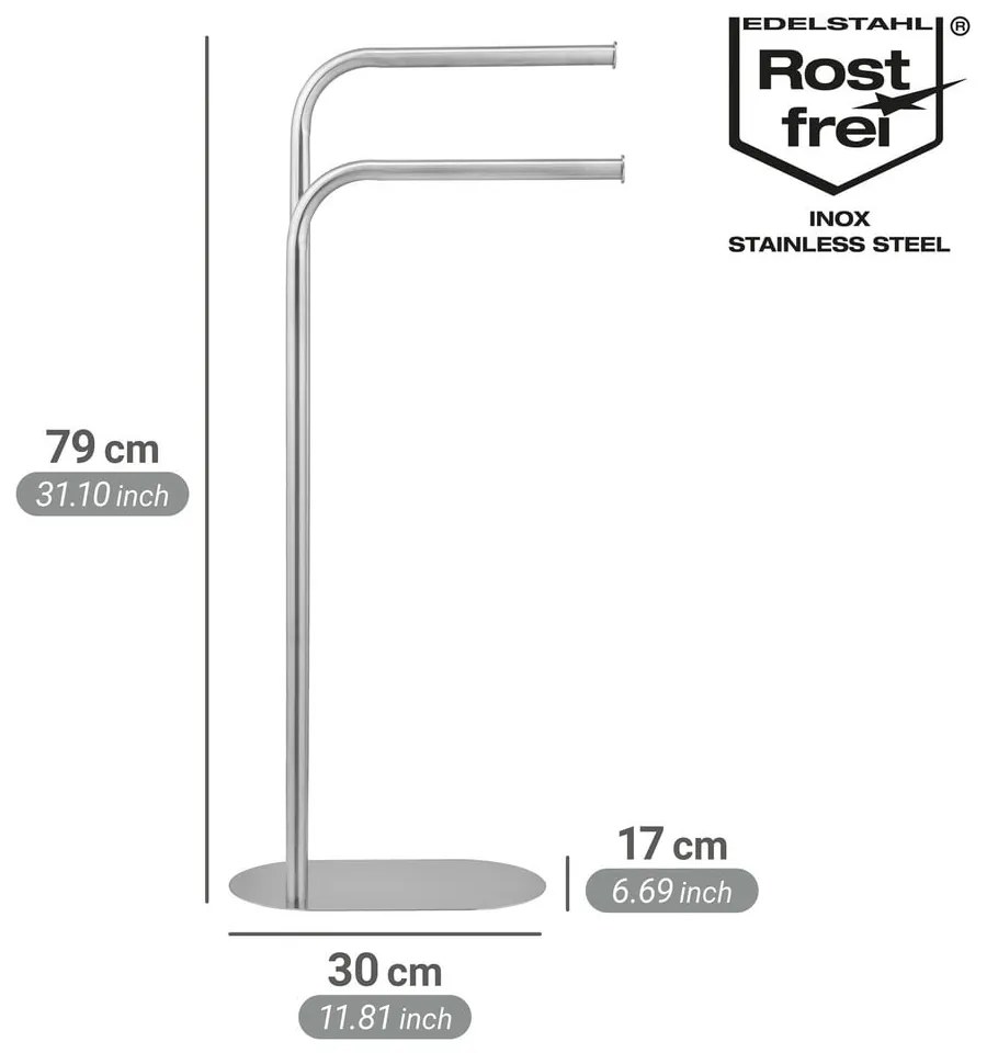 Стойка за кърпи от неръждаема стомана в матово сребрист цвят Levante – Wenko