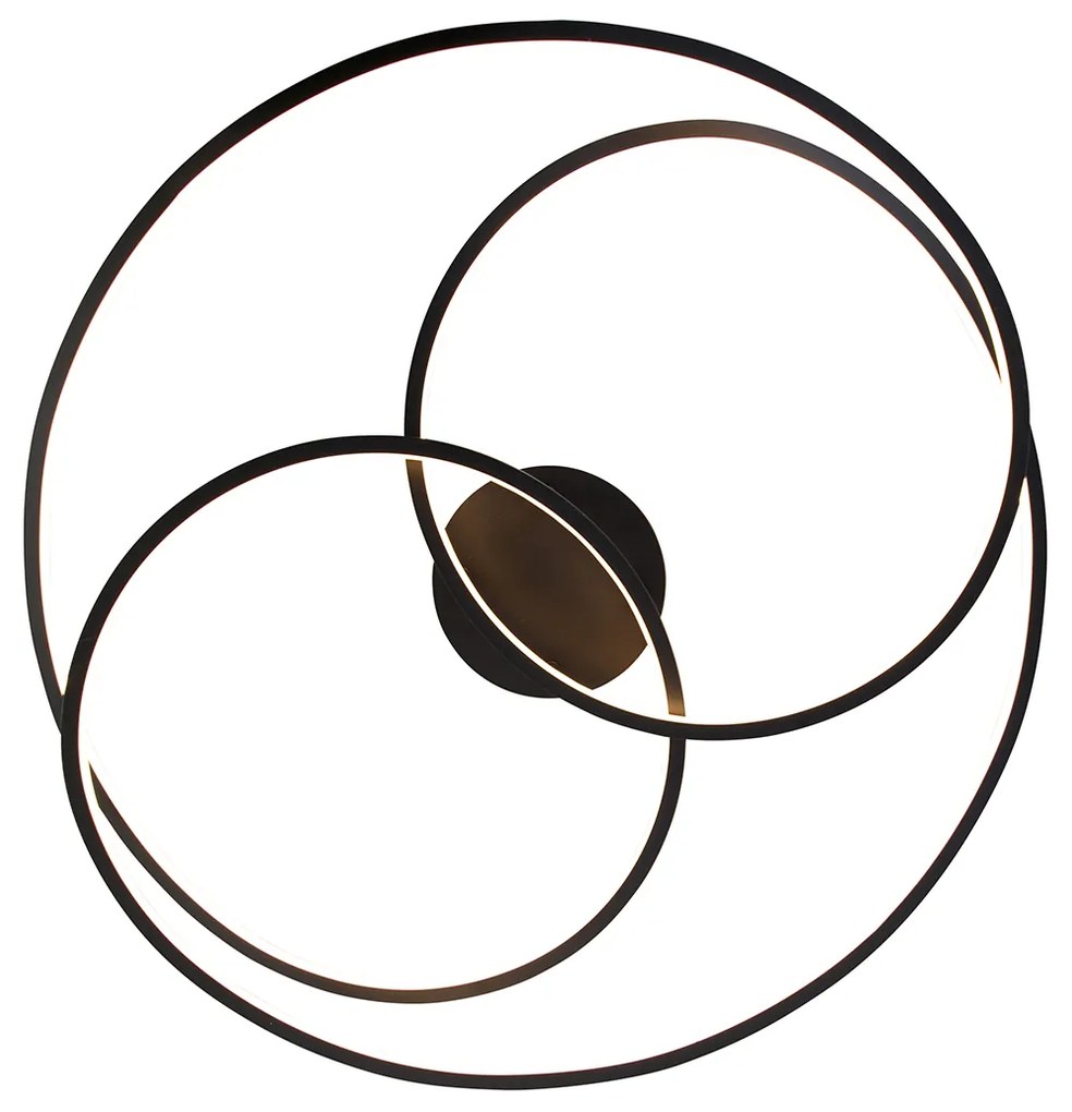 Таванна лампа черна 78 см с LED 3-степенен димер - Rowin