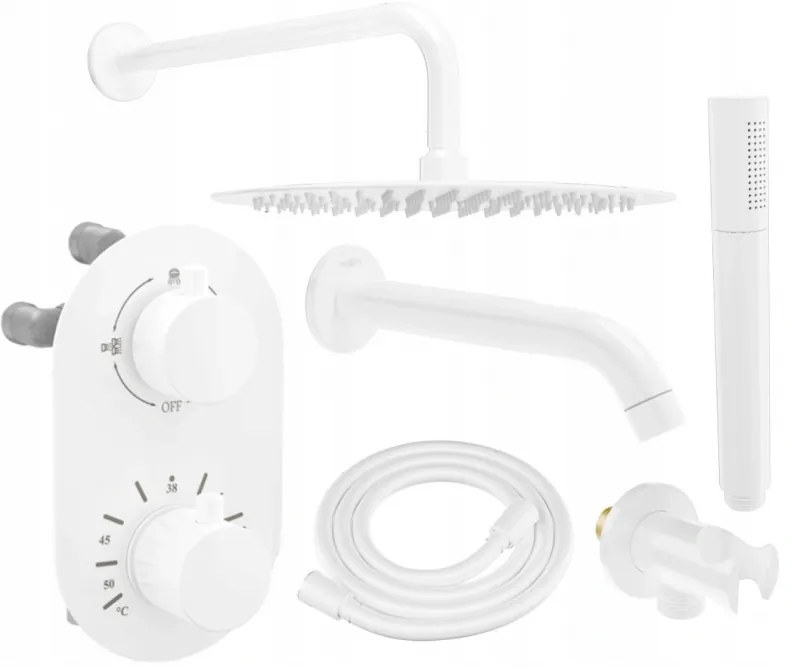 Mexen Kai DR70 вана-душ поддушен комплект с душ 30 см, бял - 77602DR70301-20