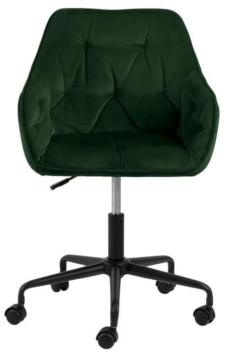 Зелен офис стол с кадифена повърхност Brooke - Actona