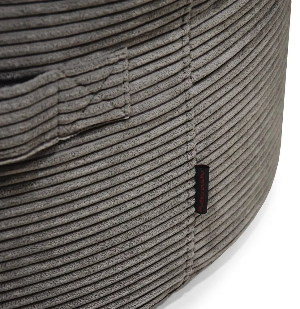 Кафяв детски пуф от рипсено кадифе Roll 80 – SLOWDOWN