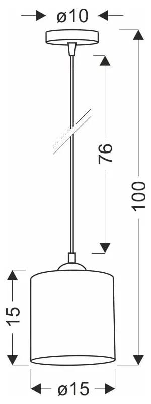 Светлокафява висяща лампа с абажур от ратан ø 15 cm Legno - Candellux Lighting