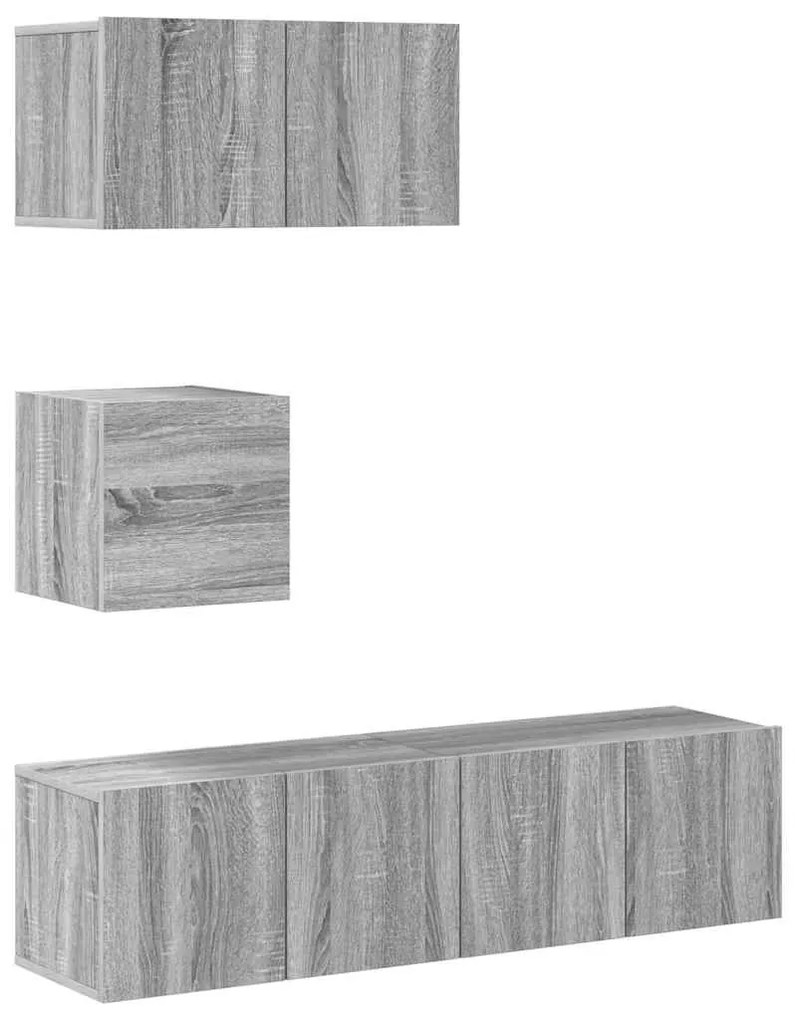 3120318 vidaXL Комплект ТВ шкафове от 4 части, сив сонома, инженерно дърво