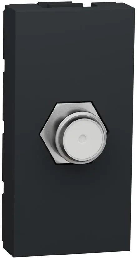 SE Розетка TV тип F конектор 1 мод. цвят Антрацит Unica  - NU346854