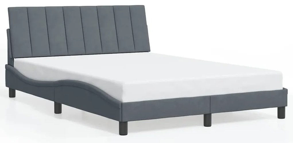 3207838 vidaXL Рамка за легло без матрак Hanko, тъмносива, 120x200 см, кадифе