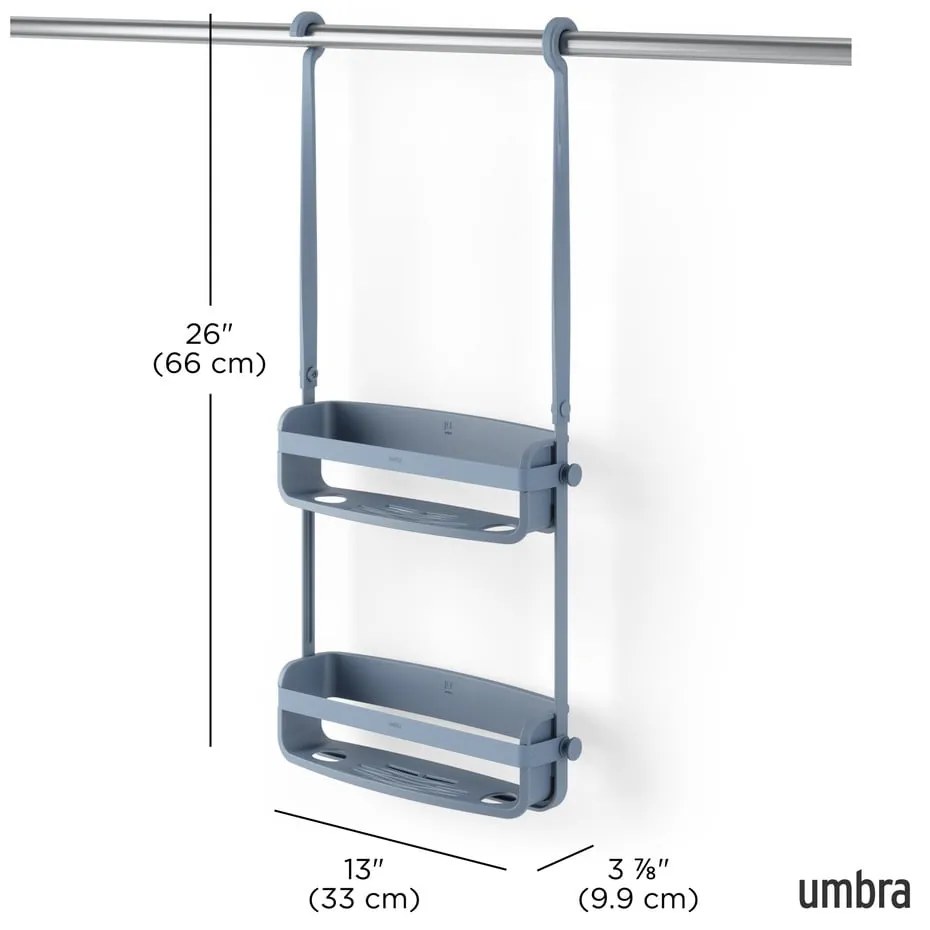Син висящ пластмасов рафт за баня Flex – Umbra