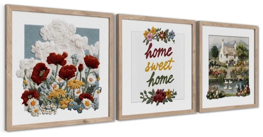 Картини в комплект 3 бр. 30x30 cm Sweet Home – Styler