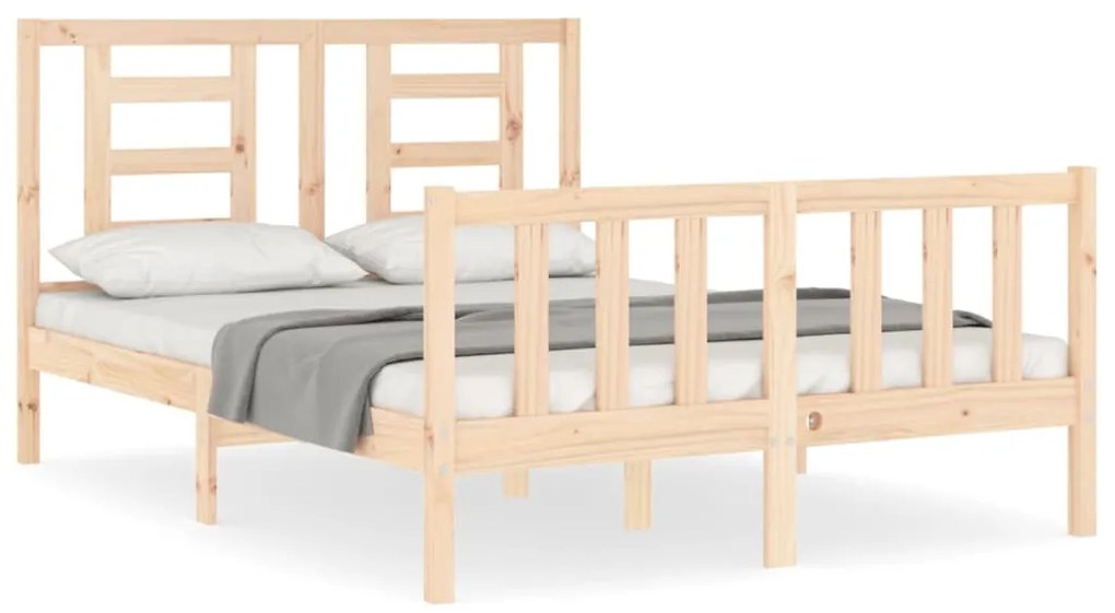3192861 vidaXL Рамка за легло без матрак, 140x190 см, масивна чамова дървесина