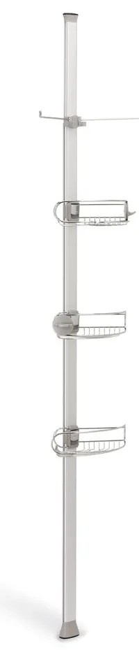 Сив телескопичен метален рафт за баня - simplehuman