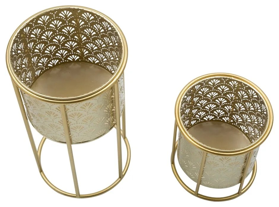 Комплект от 2 стойки за саксии в златисто, височина 40 cm Golvy - Mauro Ferretti
