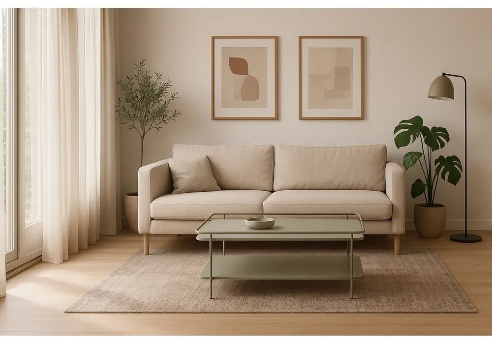 Зелена метална масичка за кафе 55x110 cm Yuba – Unique Furniture