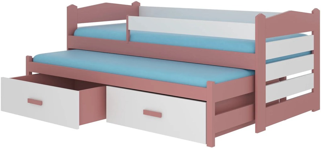 Бебешко Детско легло Camaro-180 x 80-With protector-Roz-White