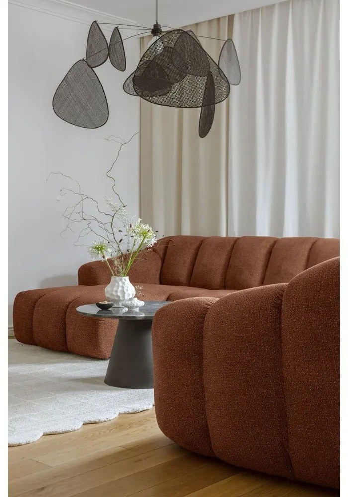 Теракотен ъглов диван (десен ъгъл/U форма) Shell – Miuform