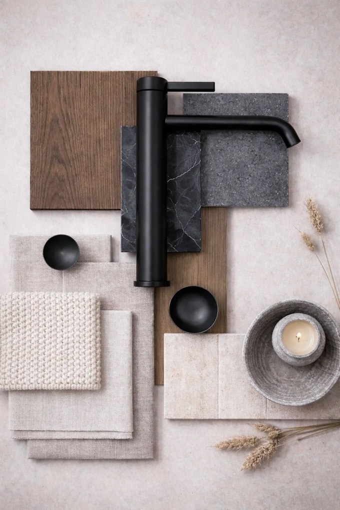 Смесител за баня Rea Rivo Black High