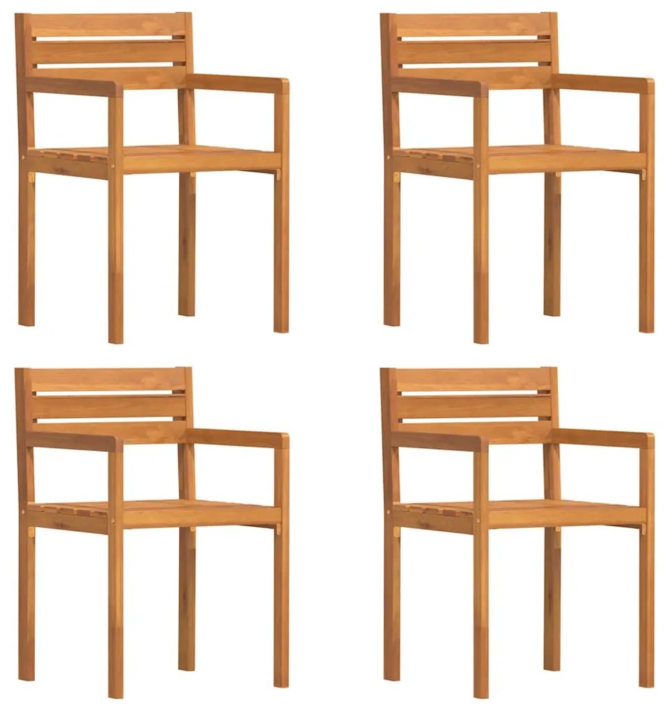 4108139 vidaXL Градински столове, 4 бр., 50x53x80 см, масивна акация