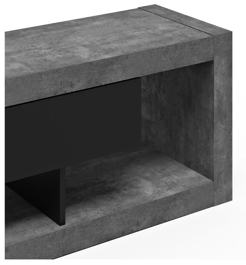 Сиво-черна маса за телевизор от бетон 175x52 cm Nara - TemaHome