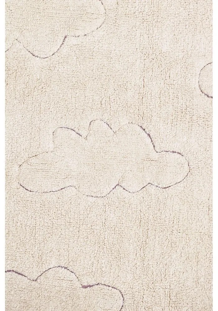 Кремав ръчно изработен памучен детски килим подходящ за пране 90x130 cm Clouds – Lorena Canals