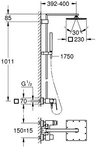 Душ колона Grohe Eurocube