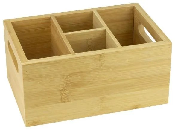 Horecano - Бамбукова стойка / органайзер с 4 разделения 21x14xh10см (U311)