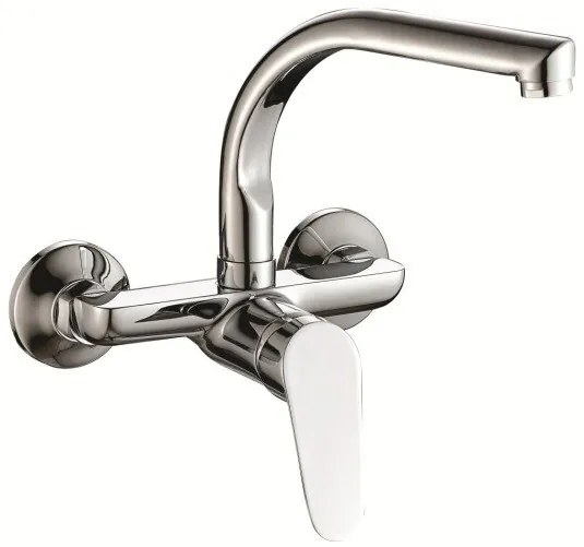 Стенен смесител за вана и душ LINNI ICF 5108152 7313, месинг, хром, 17.2x19см