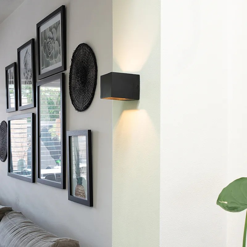 Модерен комплект от 4 стенни лампи черни - Transfer