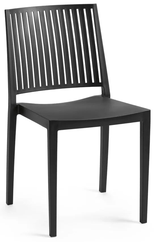 Черен пластмасов градински стол Bars - Rojaplast