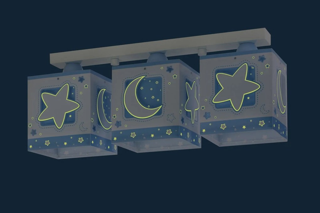 Полилей Ango Moon три светлини-син