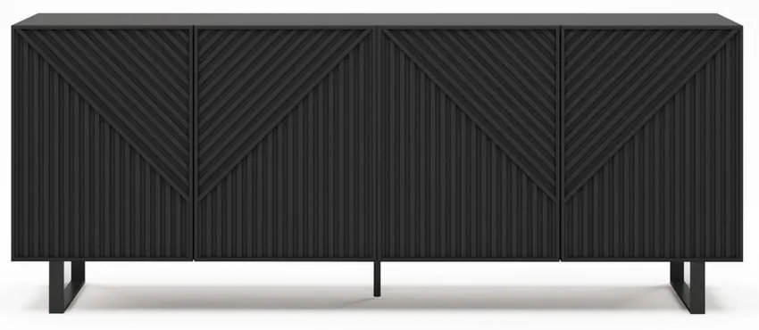 Черен скрин 201x80x40 cm Peta – Marckeric