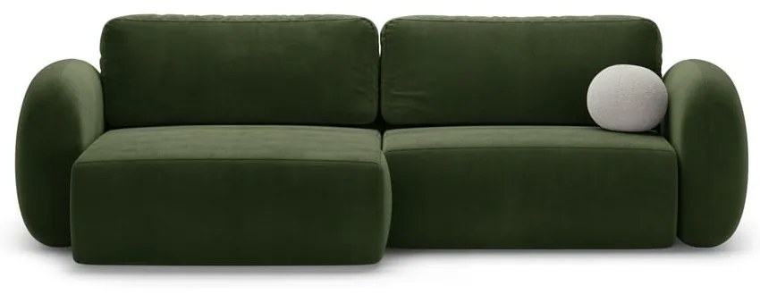 Зелен кадифен сгъваем/с място за съхранение ъглов диван Tonale – Cosmopolitan Design