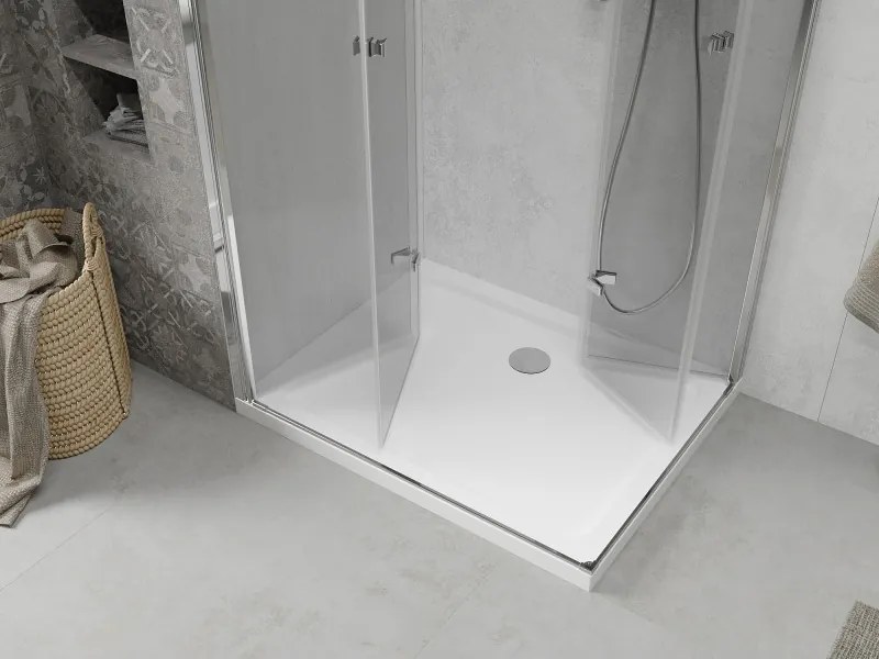 Mexen Lima Душ кабина Duo сгъваема 80 x 70 см, прозрачна, хром + тава Flat