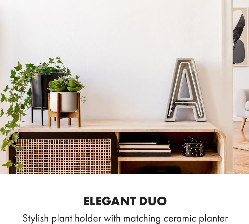 Fox & Fern Thorn, саксия, със стойка, стил 50-те, 2 размера