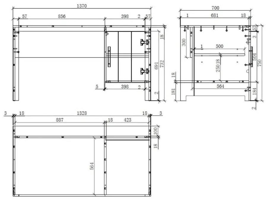 Бяла детска работна маса Erik - Vipack