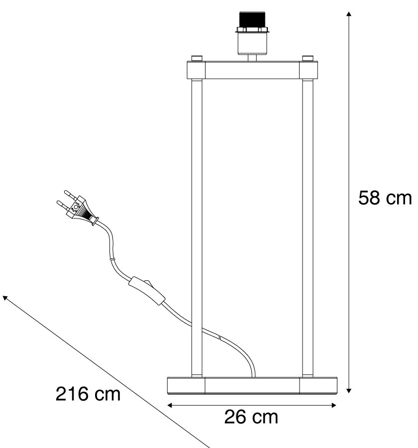 Модерна настолна лампа черна - Thijmen