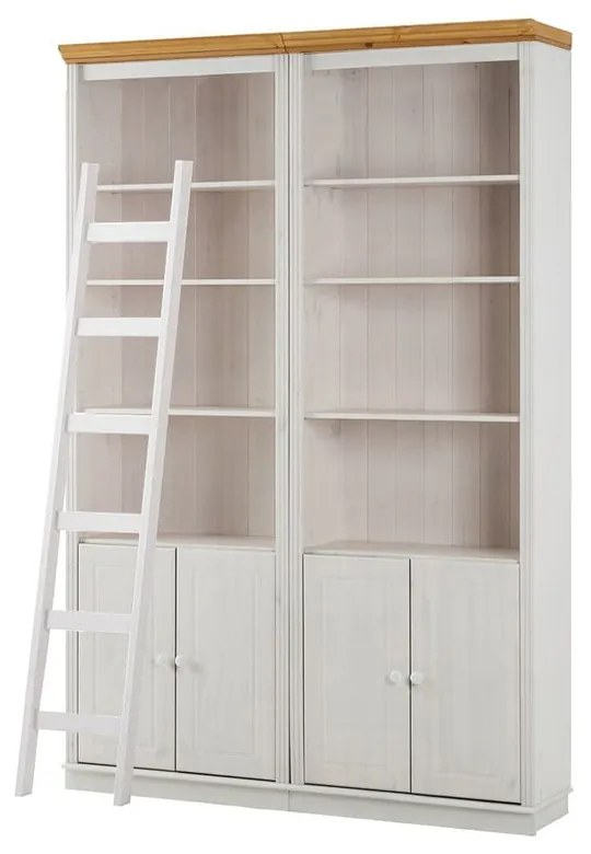 Бяла библиотека от масивен бор 148x223 cm Anita – Støraa