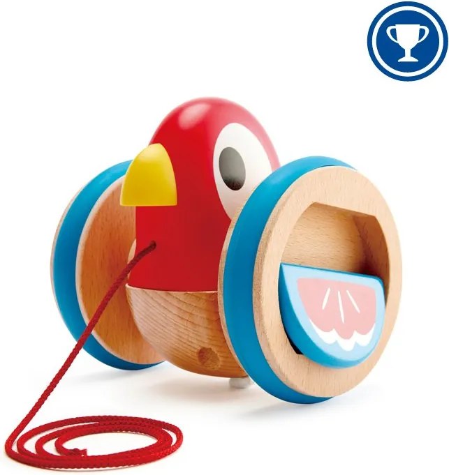 Hape - Дървена играчка за дърпане - Пиленце