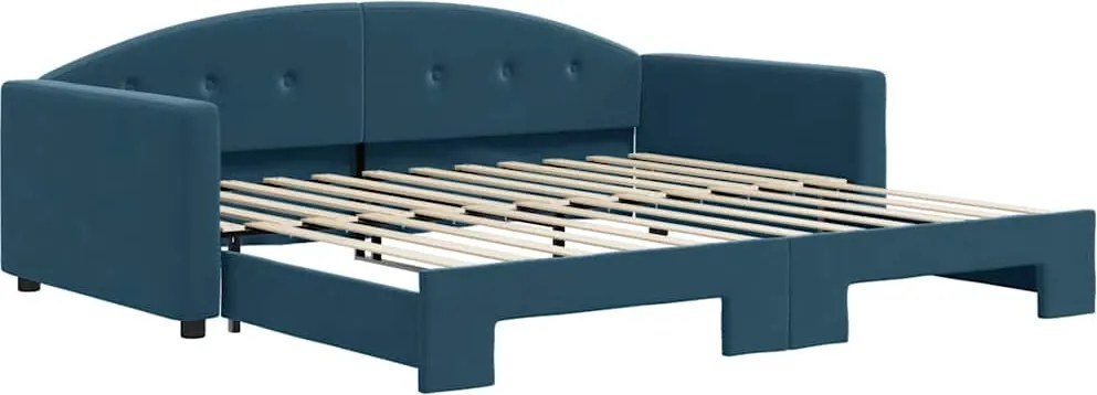 3197307 vidaXL Канапе с изтеглящо разтегателно легло синьо 90x200 см кадифе